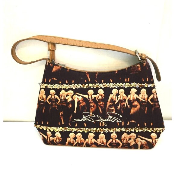 Vintage Marilyn Monroe All Over Print Handbag/Purse Sequin Trim - Picture 2 of 4